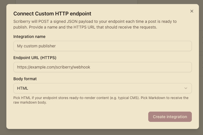 Custom request first step