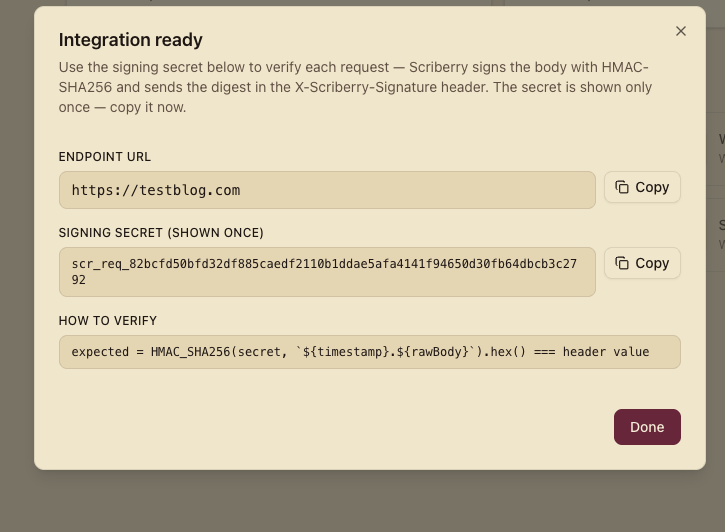 Custom request summary step